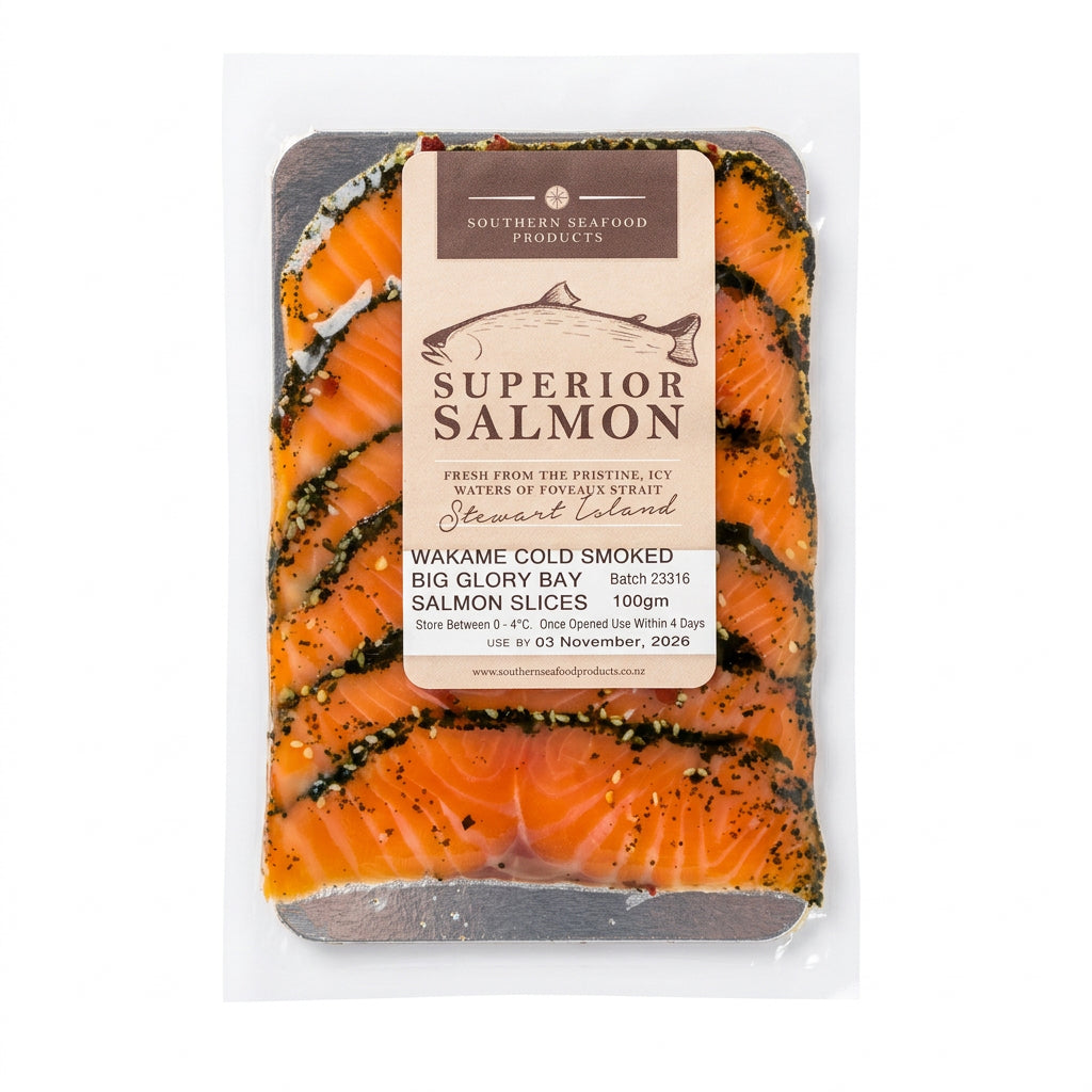 Cold Smoked Salmon Slices - Wakame (Southern Seafood Products) 100g