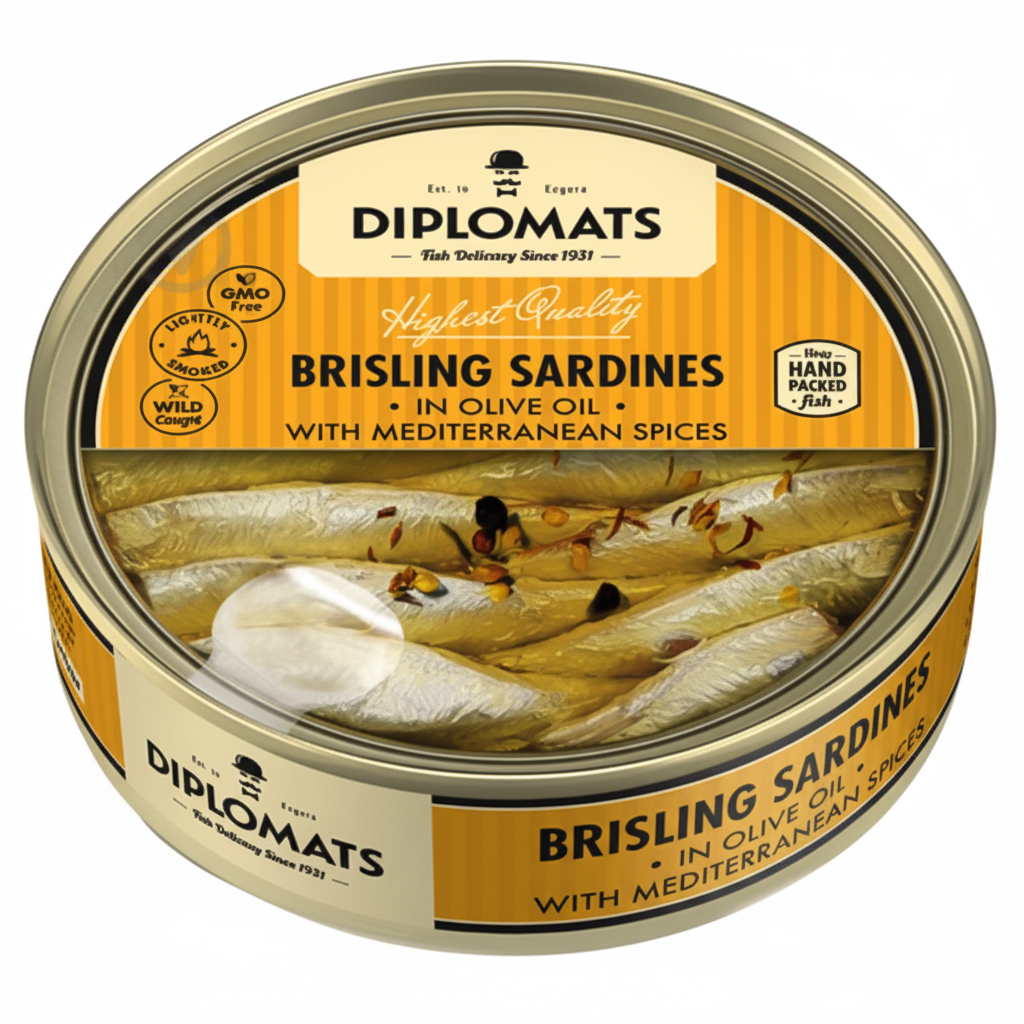 Sardines in Olive Oil with Mediterranean Spices 160g (Diplomats)