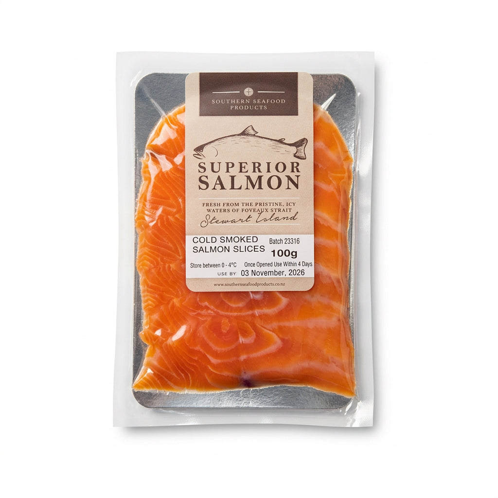 Cold Smoked Salmon Slices (Southern Seafood Products) 100g