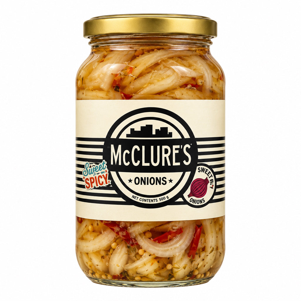 Sweet and Spicy Pickled Onions (McClures) 500g
