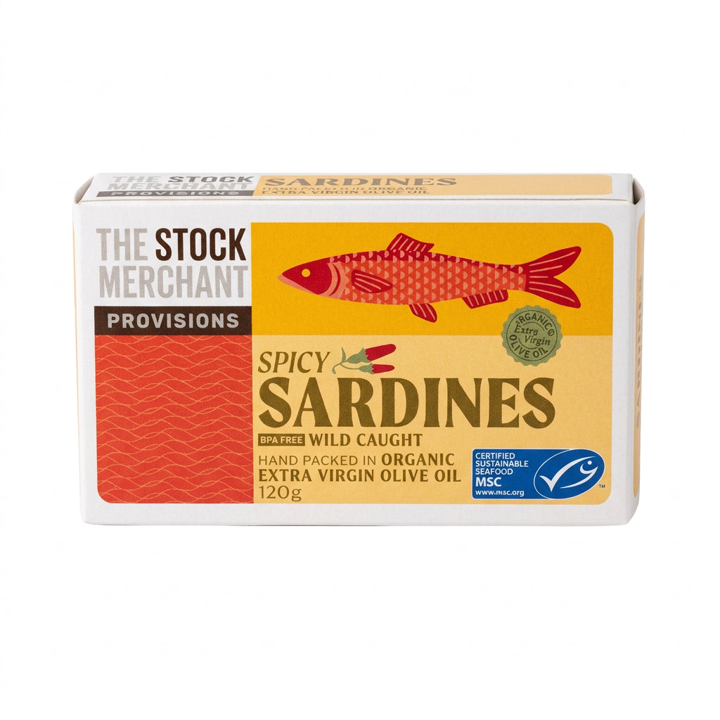 Spicy Sardines in EV Olive Oil (The Stock Merchant) 120g
