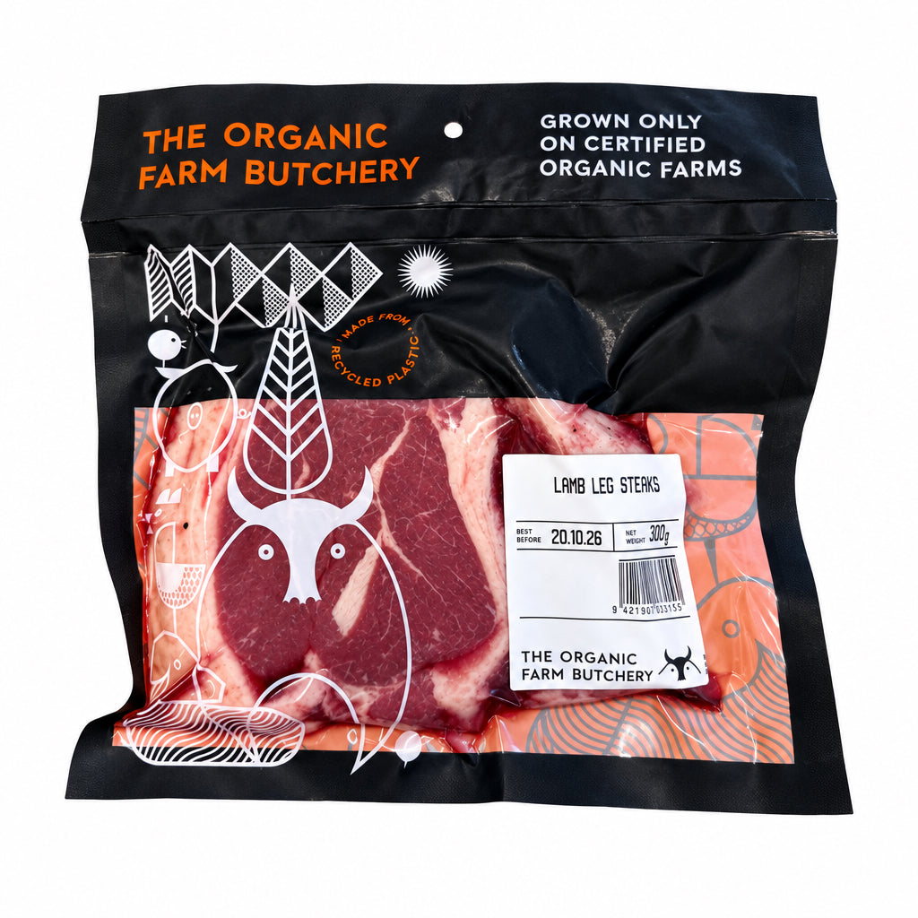 Organic Lamb Leg Steaks (The Organic Farm Butchery) 300g