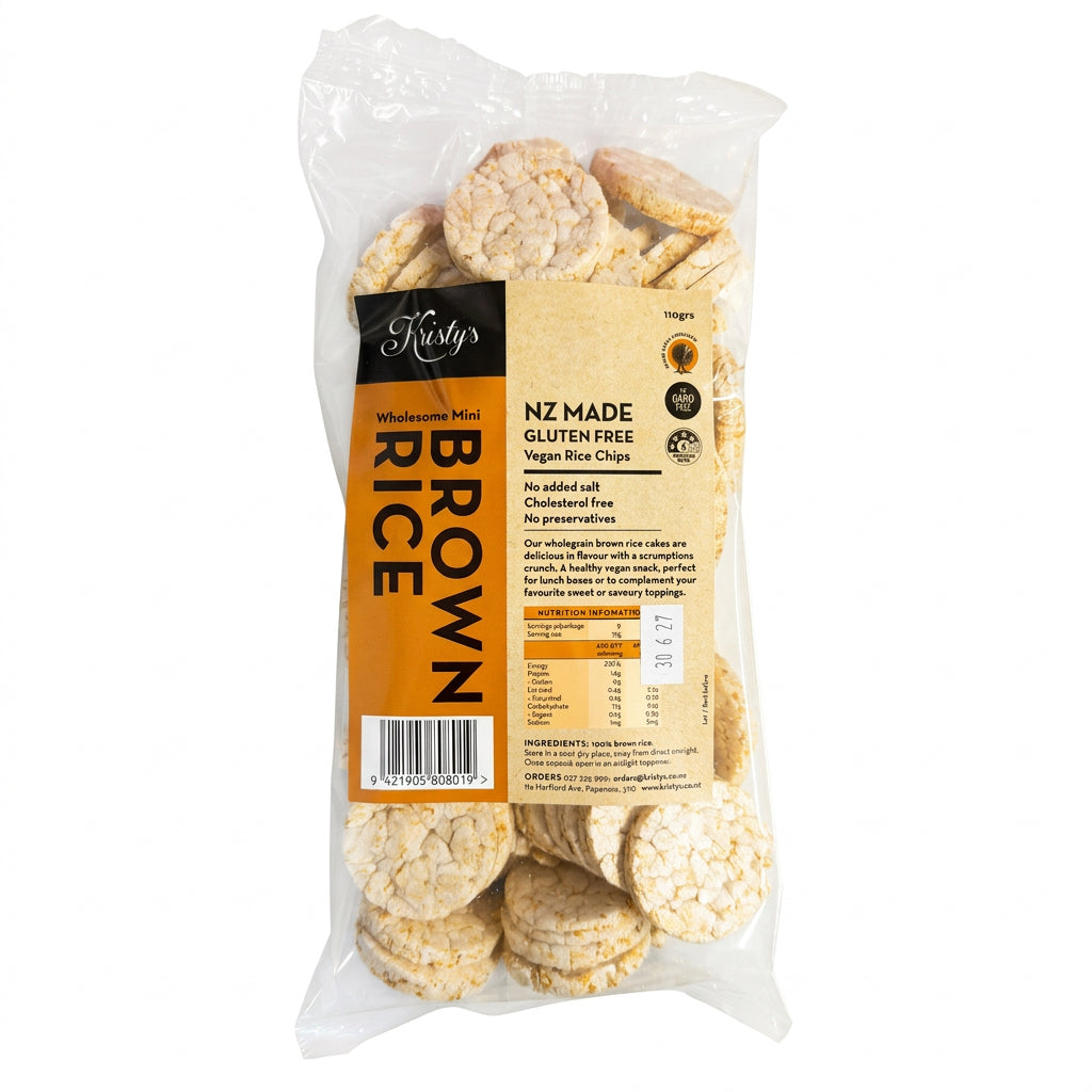 Mini Brown Rice Cakes NZ Made (Kristys Cereal Cakes) 110g