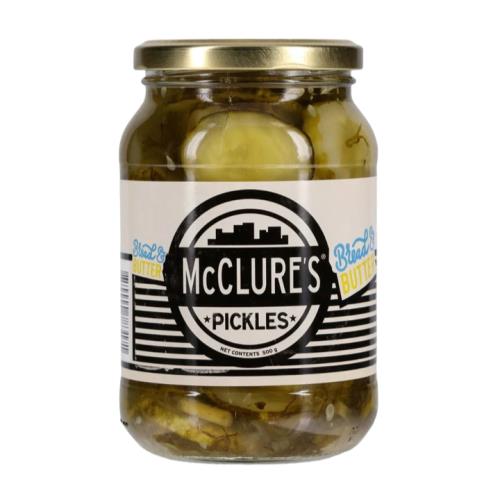 Bread and Butter Crinkle Cut Pickles (McClures) 500g