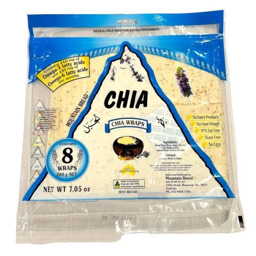 Chia Wraps (Mountain Bread) 8 pack