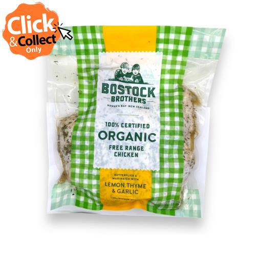 Chicken Butterflied Organic Marinated (Bostock) 