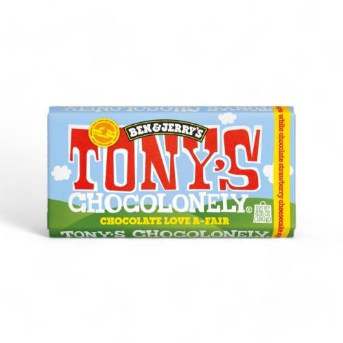 Chocolonely Ben Jerrys White Choc Strawberry (Tonys) 180g