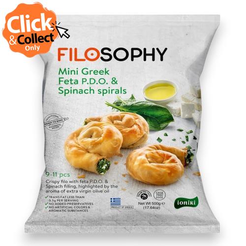 Filo Spirals Feta & Spinach (Filosophy) 500gm
