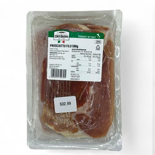 PROSCIUTTO SLICED 500GM (Corte Buona)