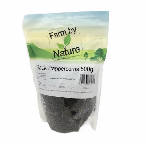 Peppercorns Black Whole* 500g (Farm By Nature)