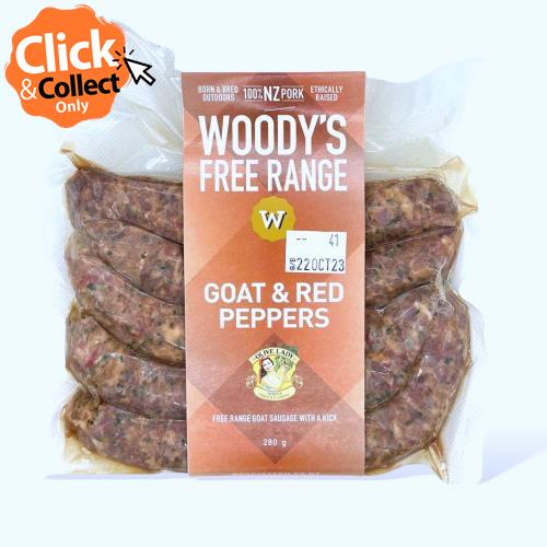 Sausages Goat & Red Peppers (Woodys) 370g