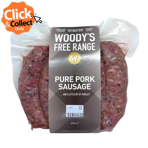 Sausages Pure Pork (Woodys) 370g